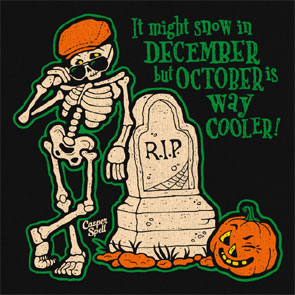 Retro Vintage Halloween Skeleton Cemetery Grave Pumpkin Casper Spell